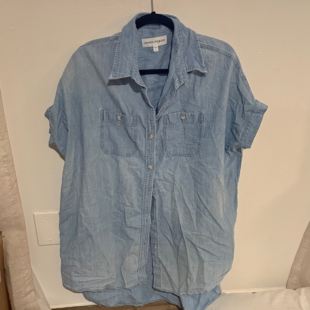 Denim Forum - Sky Blue Casual Denim Shirt/Tunic
